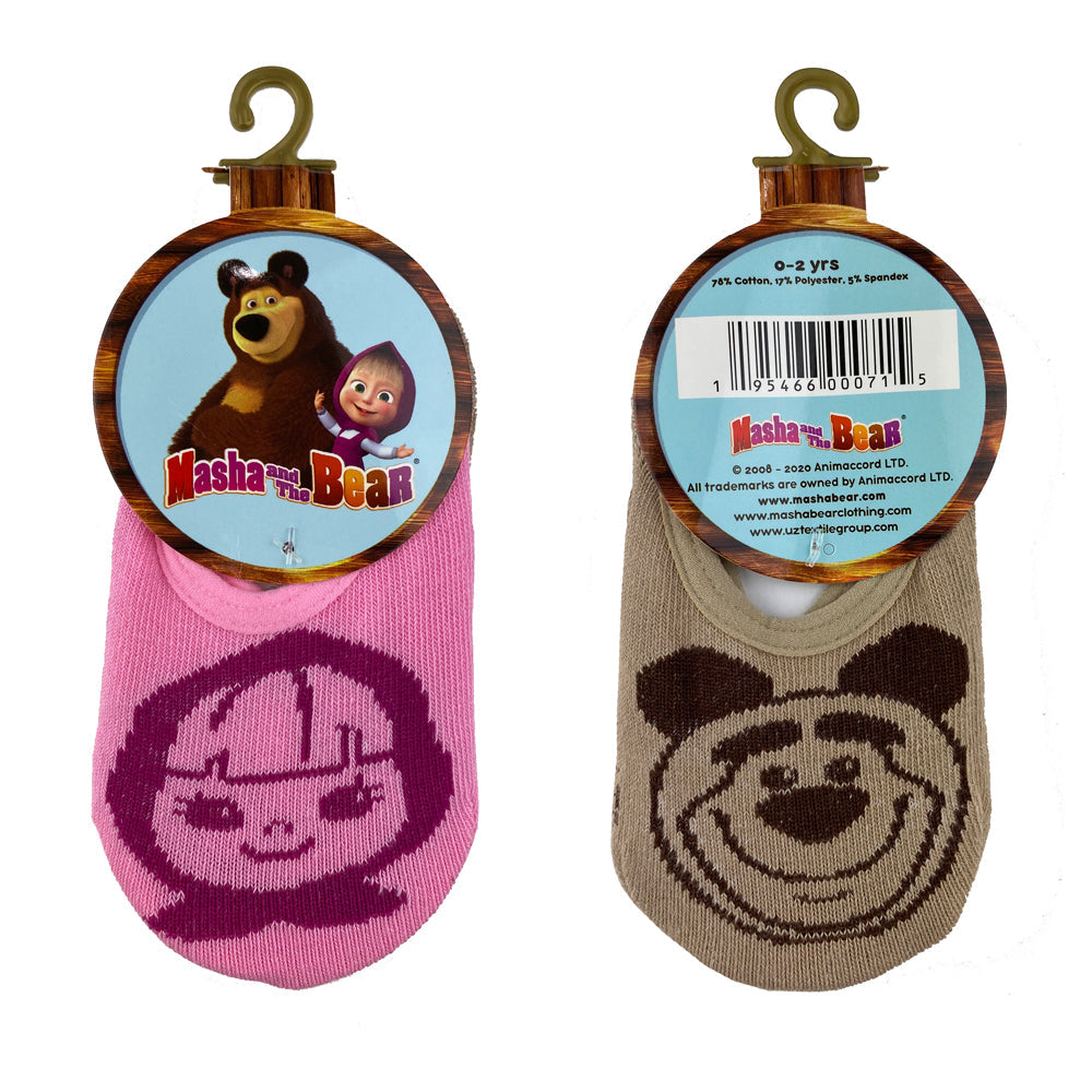 Masha and The Bear 2 pair Anti-slip kids socks set