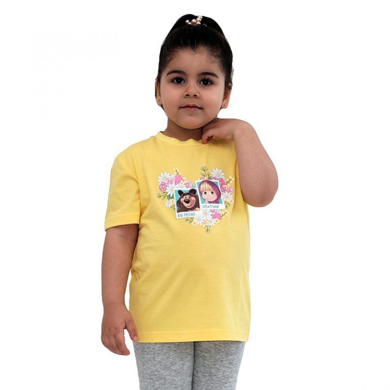 Crew Neck Short Sleeve T-Shirt “Big Friend Little Friend”