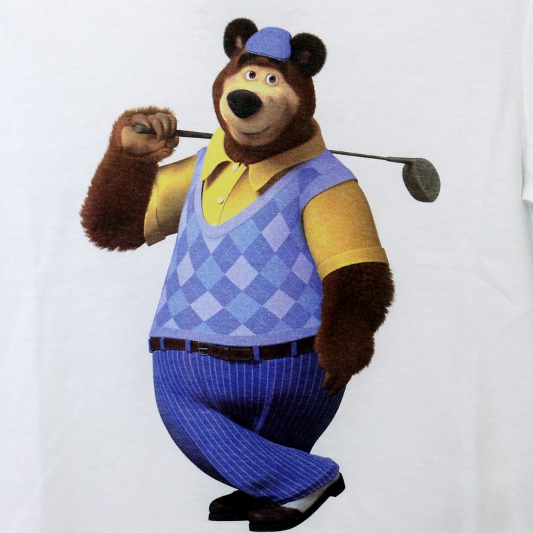 Masha and The Bear Graphic Short Sleeve T-Shirt with a print Bear Golf