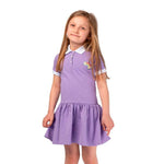 Masha and The Bear Polo Dress with a rainbow print