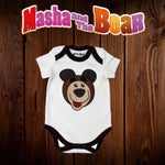 Masha and The Bear Short Sleeve Baby Bodysuit