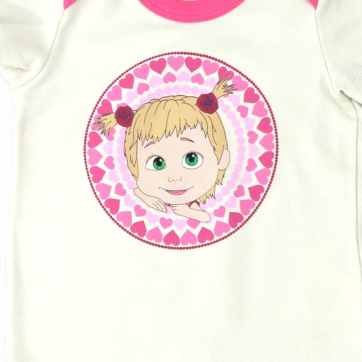 Masha and The Bear Long Sleeve Baby Bodysuit
